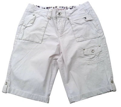 Gitano Mujer Pantalones Cortos Talla 10 Beige Bolsillos Puños Enrollados Foto 1 de 4