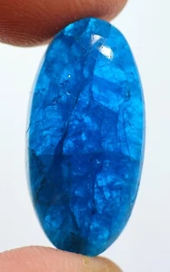 17 Ct 5X12X24 mm Natural Translucent Neon Apatite Oval Cabochon Gemstone HN-108 - Picture 1 of 1