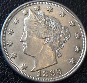 1883 Liberty V Nickel – NO CENTS Variety – Dramatic Die Crack ERROR! First-Year - Picture 1 of 8
