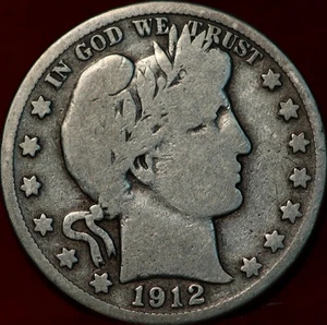 1912-D Denver Mint Silver Barber Half Dollar - Picture 1 of 2