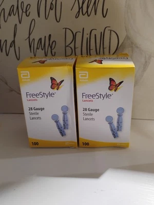 Стерильные ланцеты Freestyle калибра 28 — 100 штук (2 упаковки) срок годности 09/30/29 - Изображение 1 из 4