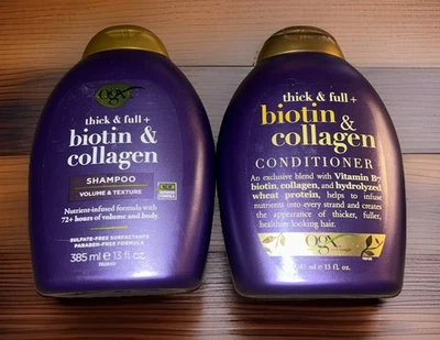 OGX Thick & Full + Biotin & Collagen Shampoo/Conditioner Set-13oz-New - Image 1 of 2