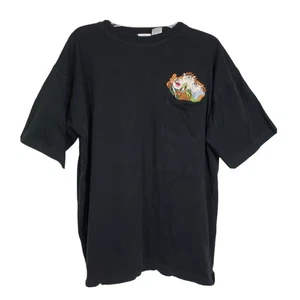 Camiseta de Colección Años 90 ACME Ropa Grande Looney Tunes Bordada Bolsillo Taz Negra - Imagen 1 de 7