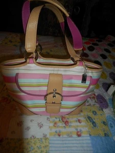 BORSA A MANO COACH HAMPTON PASTELLO MAI USATA FUORI PRODUZIONE TOTE BAG BORSETTA BORSA - Foto 1 di 9