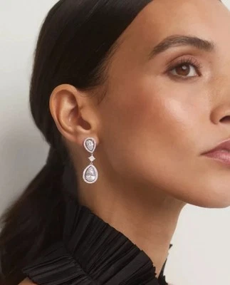 PENDIENTES COLGANTES NADRI RADIANT DOBLE OVALADO CIRCONITA, Foto 1 de 4