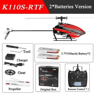WLtoys XKS K110S Brushless RC Helicopter for Adults, 3D/6G Mode, 6-Channel - Image 1 of 4