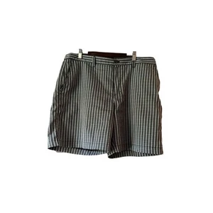 Adidas Men's Checkered Athletic Golf Flat Front Tennis Shorts Brown Black SZ 36 - Picture 1 of 9