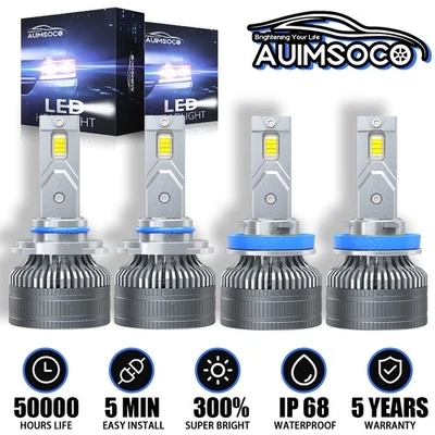 4X LED Headlight Kit Bulbs Hi/Low Beam For Subaru Legacy 2015-2019 Sedan 4-Door — 第 1/4 张图片