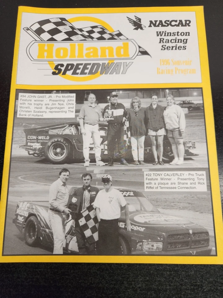 1996 Holland Speedway NASCAR Winston Racing Series Program - Image 1 of 4