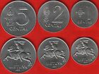 Lithuania set of 3 coins: 1 - 5 cents 1991 UNC