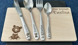 Kinderbesteck mit Gravur / Waldtiere / Personalisiert mit Namen / Geschenkidee - Bild 1 von 14