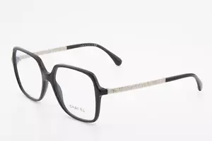 Chanel 3367 C501 Female Square Glasses Frames Black Silver 54mm - Picture 1 of 8