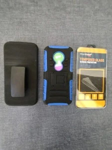 Moto G7 Play Holster Phone Case Shell And 2 Screen Protectors New - Photo 1 sur 6
