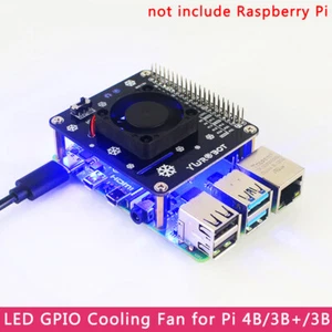 For Raspberry Pi 4 Cooling Fan GPIO Expansion Board With Cool LED Light GPIO - Photo 1/5