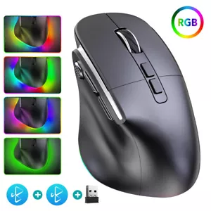 Wireless Gaming Mouse 2.4G Bluetooth Ergonomic RGB Backlit Mouse for Multi-Devic - Picture 1 of 13