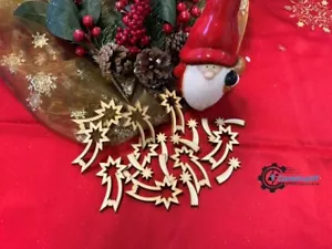 20 Deko Sternschnuppe aus Holz / Weihnachtsdeko / Tischdeko / Sperrholz - Bild 1 von 4