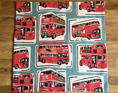 Cushion Cover Made W/ Cath Kidston London Buses & Spots Red Light Cotton New - Image 1 of 4