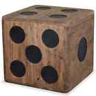vidaXL Storage Box Mindi Wood 40x40x40 cm Dice Design UK HOT