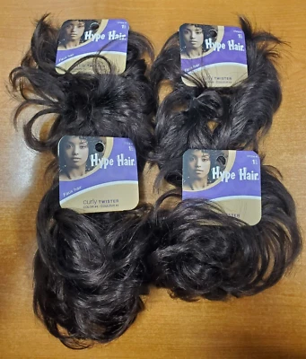 4 Pack: Scunci Hype Hair Curly Twister Faux Hair Color #4 *Brown* (2045-R7P6a) - Image 1 of 2