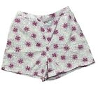 Vintage Petite Sophisticate Womens Shorts Size 8 Purple White Floral High Rise