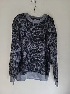 The Kooples Sweater Womens Medium  Black Grey Space Dye 100% Wool - Picture 1 of 8