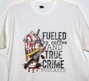 Camiseta Coffee & True Crimes, Gildan, algodón pesado, transferencia DTF, talla grande-tee32 - Imagen 1 de 3