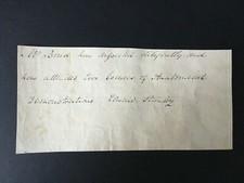 EDWARD STANLEY - RENOWNED BRITISH SURGEON - HAND SIGNED RECOMMENDATION