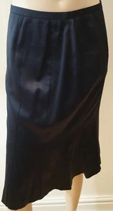 RENA LANGE Germany Women's Midnight Navy Blue Sheen Formal Evening Skirt Sz:S - Picture 1 of 5