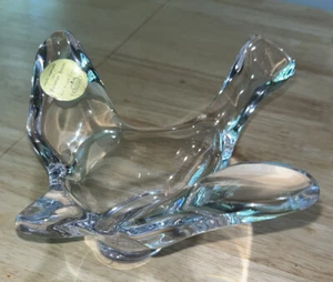 PRINCESS HOUSE LEAD CRYSTAL CLEAR FLYING BIRD DOVE CANDY DISH FRENCH CRYSTAL - Picture 1 of 4