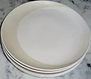 4 PFALTZGRAFF 'Sandbar' 11⅛" DINNER PLATES: Beige Rings & Ivory Center (4 pcs.) - Picture 1 of 17