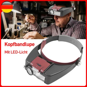 LED Stirnlupe Kopflupe Lupe Brille Brillenlupe Licht Lampe Leuchte Stirnband BL1 - Bild 1 von 9