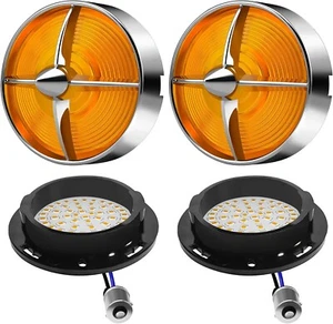 3 1/4'' LED Rear Front Turn Signal Lights For Harley Touring Road Glide - Picture 1 of 9