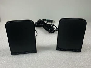 HP 735608-001 Thin USB Business (BFR-PVC) Powered Left Right Speakers OP-130001 - Photo 1/4