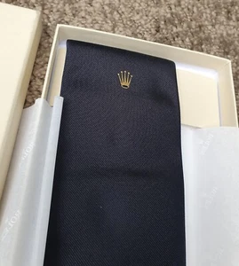 ROLEX TIE NEW in box 100% ORIGINAL BRAND NEW NECKTIE 100% SILK gold CROWN - Bild 1 von 7