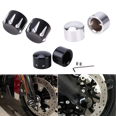 Par de tapas de tuerca de eje delantero/trasero para Harley Dyna Road King Electra Glide Foto 1 de 4