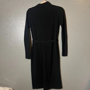 Kenneth Cole Size L Black Knit Button-Front Belted Shirt D - Picture 1 of 5
