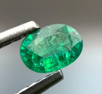 LAB GROWN BIRON 0.60 ct COLUMBIAN GREEN EMERALD OVAL CUT LOOSE GEMSTONE - Image 1 of 2