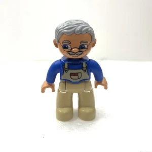 Lego DUPLO Man Grandpa Glasses Gray Hair Figure 1 pc - Picture 1 of 3