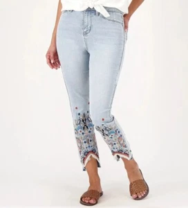 Laurie Felt Petite Daisy Denim schmale Beinjeans mit Sticklicht 0P A378774 - Bild 1 von 2