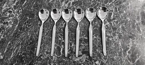 6 ICE CREAM SPOONS ZURICH PATTERN or ZUERIC BY WMF GERMANY SILVERPLATE EXCELLENT - Picture 1 of 2