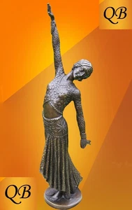 BRONZE FIGURINE ART DECO SCULPTURE STATUE FOOTSTEPS SIGNED FIGURE CHIPARUS - Picture 1 of 9