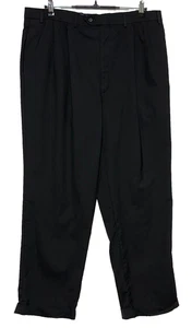 Lauren Ralph Lauren Hose Herren 38X32 Schwarz Wolle Plissee Bündchen Actual 38X31 - Bild 1 von 9