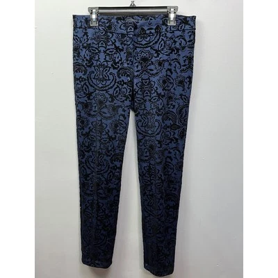 Pantalones 89TH & Madison azul/negro floral en relieve para dama talla 8 Foto 1 de 4