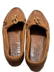 Vintage 1990s Minnetonka Fringed Kilty Leather Moccasin - Size 6 - Amazing Cond. - Picture 1 of 5
