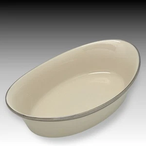 Lenox Solitaire Ivory Platinum Oval Serving Bowl 10" USA Bone China EUC - Picture 1 of 6