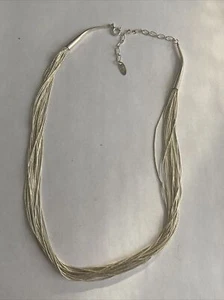 Vintage Flüssigsilber Halskette - Sterling - 20 Stränge - 17 Zoll lang - Bild 1 von 5