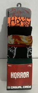 HORROR 6 Pares Calcetines Informales Crew Talla 8-12 Bioworld NUEVO Freddy Jason Annabelle - Imagen 1 de 6