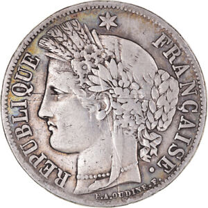 [#374194] Münze, Frankreich, Cérès, 5 Francs, 1851, Paris, S+, Silber, KM:761.1