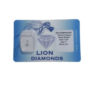 Natürlicher Diamant Zertifikat Lion Blister versiegelt ct 0,09 Reinheit F Farbe VS - Bild 1 von 6