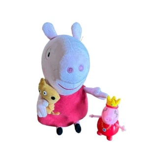 Plush Ty Beanie Peppa Pig Red Dress Teddy & Peppa Pig Royal Court Family Queen - Picture 1 of 9